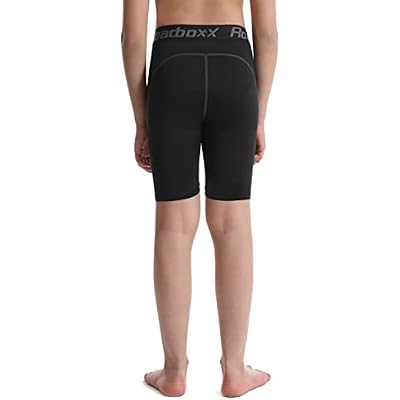 Roadbox Youth Boys Compression Shorts - Spandex Athletic Kids Running Compression Underwear for Basketball Baseball Soccer