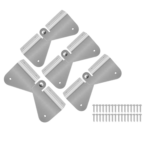 Charnière de gouttière en inox, kit rabattable rectangulaire avec vis