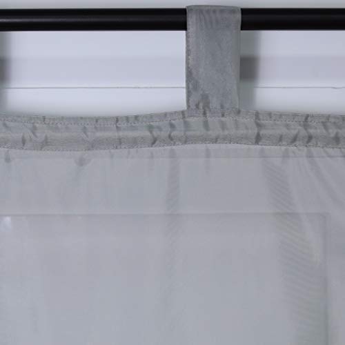 Joyswahl Sheer Window Curtain Tab Top Balcony Solid Color Ribbon Voile Roman Shades For Kitchen Decor Decorative, 1Pc (Grey, 31 X 55 Inch) #TOP4