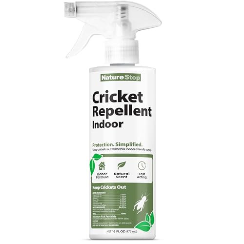 NatureStop Cricket Repellent Spray for Indoor Use – Helps Deter Crickets in Basements & Garages, 16 oz (475mL)