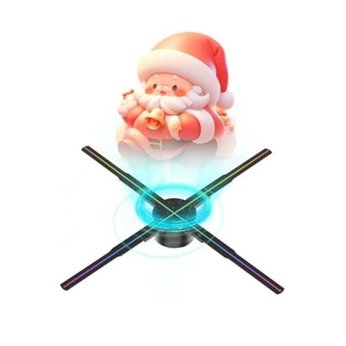 Image of TONZO 52 cm 3D Hologram Fan Spin Display, 4 Blade LED Holographic Advertising Display (574 LEDs), Wi-Fi Bluetooth App Control | Wall Mount 3D Video & Image Display for Shop, Retail, Events & Parties