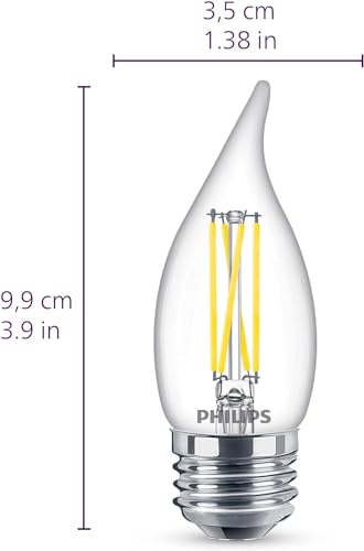 PHILIPS LED 60W BA11 E26 Base 3-Pack Ultra Definition Soft White (2700K) 500 Lumen (5W=60W) Dimmable Clear No Flicker Candelabra Light Bulbs - image 3