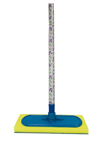 Kit com Vassoura, Rodo Grande, Pá de Lixo, Lava Azulejo Esfregão