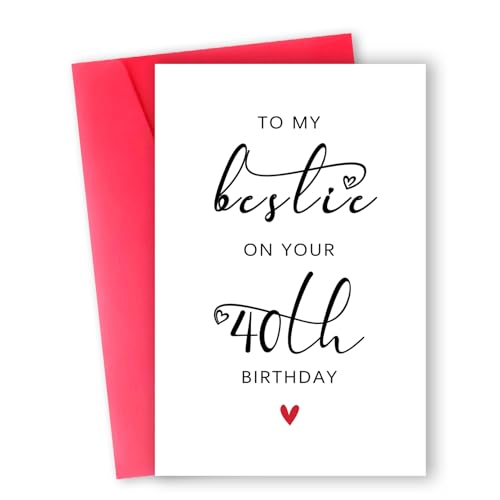 Zyulin Bestie 40th Birthday Card, 40th Birthday Card for Her Women Best Friend, 40th...