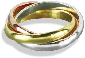 Solid .925 Sterling Silver Tri-Color Russian Puzzle Ring (sr603)