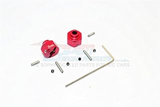 Axial SMT10 Grave Digger (AX90055) & Yeti SCORE (AX90068) Upgrade Parts Aluminum Wheel Hex (+2mm) - 2Pcs Set Red