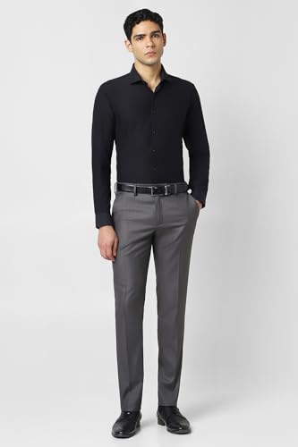 Image of Van Heusen Men's Fashion Formal Mid Rise Slim Fit Premium Formal Trousers | Superior Comfort | Auto-Flex Waist Band | Soft Touch