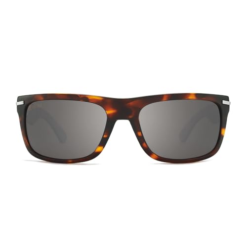 Kaenon Unisex Burnet Square Polarized Sunglasses (Matte Tortoise Ultra Black Mirror)