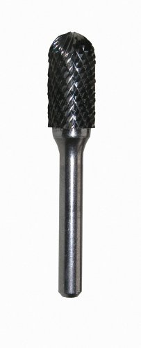 212 Main Ball-Nosed Cylinder Bur- Brazed Head - .38 in. x .75 in. x 2.50 in. Double Cut