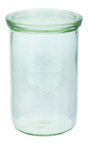Weck 782 Sturzglas 1050 ml (Hochwertiges Einweck; Einmach Glas mit Glasdeckel; zum Einkochen; Hitzebeständig; Mikrowellengeeignet; Backofengeeignet; Rundrandglas) 6 Stück durchsichtig
