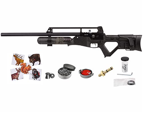 Wearable4U Hatsan Blitz Full Auto PCP .25 Cal Air Rifle with Included 100x Paper Targets and 150x .25cal Pellets Bundle
