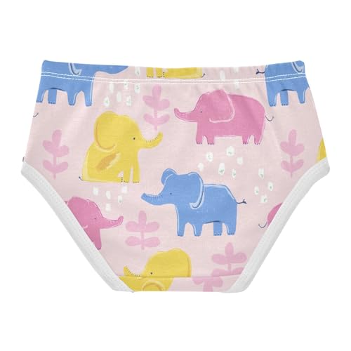 Wusikd Cute Elephants Girls' Underwear Cotton Pink Girls Briefs Soft Toddler Underwear 2T2