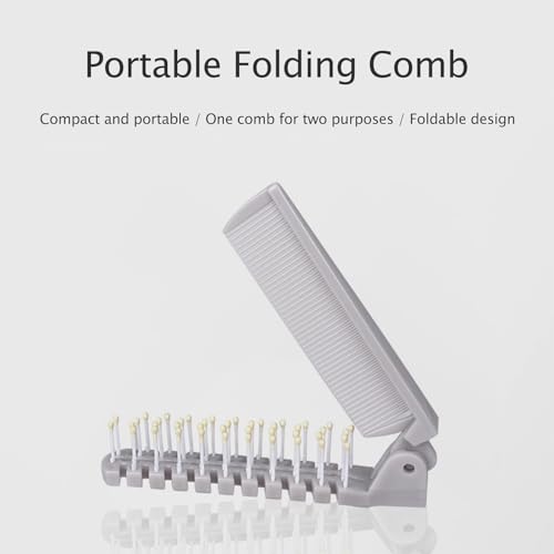 2 Piece Folding Hair Brush Set, Portable Travel-Friendly Comb – Small, Foldable for Purses – Mini Pocket Brush for Women and Girls – Anti-Static Double-Sided Compact Hair Comb - Image 3