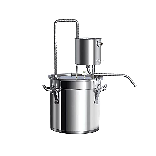 Dibosh Moonshine Still 3 Gal 12L Water Alcohol Distiller Spirits Kit Copper Tube Home Brew Wine Making Kit Oil Boiler Stainless Steel for DIY Whisky Brandy (12L/3Gal)