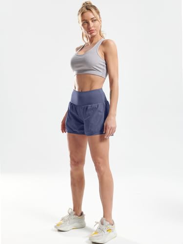 Image of CADMUS 2 in 1 Women's Spandex Athletic Shorts Gym Yoga Shorts Pockets