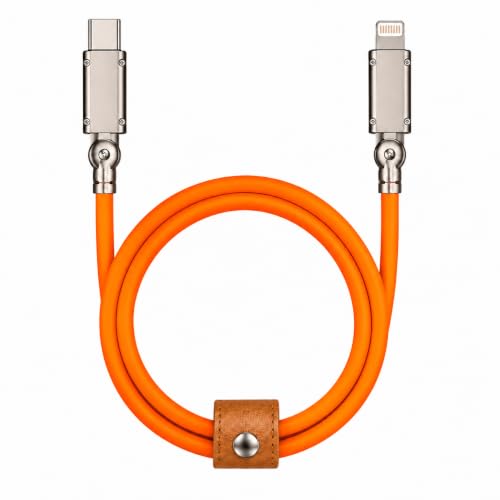 Image of Treziya USB C to Lightning Cable, 180 Rotating Connector Fast Charging Cable for iPhone, iPad & Lightning Devices, Durable Flexible Charging & Sync Cable, Orange