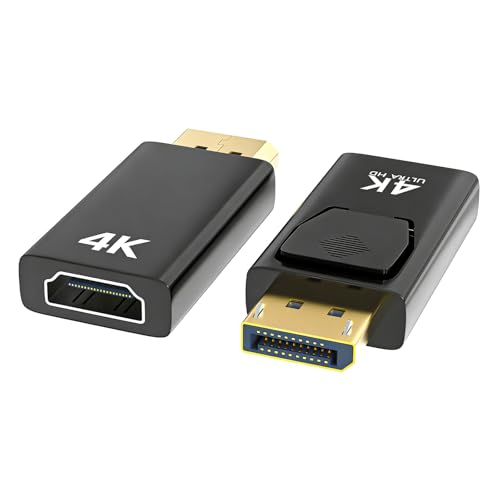 2 Stücke Displayport auf HDMI,4K DP auf HD, Unidirektional Displayport auf HDMI Adapter für Dell,Lenovo,HP,GPU,AMD