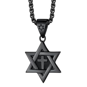 Richsteel Star of David Necklaces for Ladies Mens Stainless Metal/18K Gold Plated Hexagram Pendant Jewish Israel Jewellery