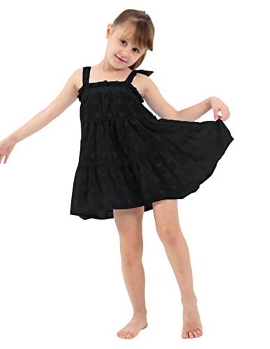 Robe d'été pour Filles Robe trapèze sans Manches à Encolure carrée et épaule Cover