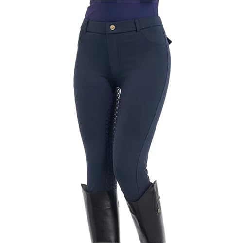 Ridsport byxor män kvinnor full säte silikon hög elasticitet ridutrustning kläder för sport, BLÅ, XXL