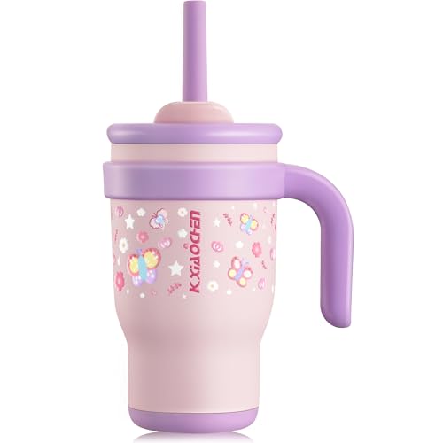 Image of 14 oz Toddler Tumbler with Handle, Kids Sippy Cups with Straw and Spout Lid
