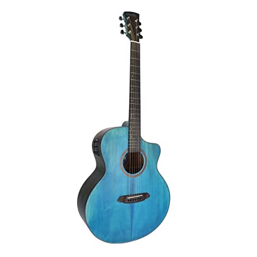 VIOLÃO ELÉTRICO CORAL 40" - TAMPO SOLIDO EM SPRUCE - BLUE WOOD - EQ 3 BANDAS - VGAC1954BW40 - TONANTE