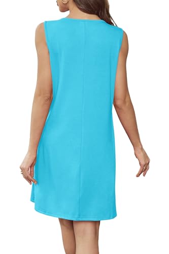 Image of BKRIVE Womens Lightweight Sleeveless Summer Dresses | Lace Yoke Neckline, Figure-Flattering for All Shapes - Ideal Beach Cover-Up & Hot-Weather Travel Essential