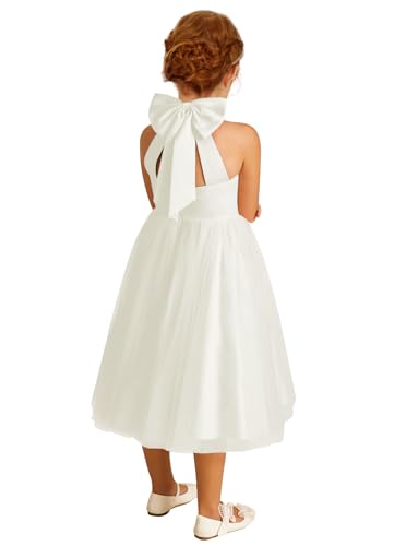 Satin Tulle Flower Girl Dress Wedding Guest Party Girls Dresses Floor Length Flower Girl Dress Party Wedding Pageant