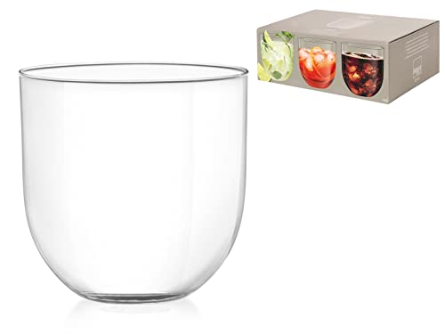 H&H Drop - Set 6 Bicchieri Acqua in Vetro Ultrasottile | 380 ml | Eleganti, Leggeri e Lavabili in Lavastoviglie | Ideali per Casa e Ho.Re.Ca.