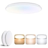 【Conception Étanche IP44】: Plafonnier LED à indice IP44, résistant à l’eau/vapeur — idéal pour salle de bain, balcon, cuisine (zones humides). Structure scellée compacte : empêche poussière, moustiques. Même après longue utilisation, lumière uniforme (pas d’ombres/points noirs) et aspect frais, réduisant les nettoyages.