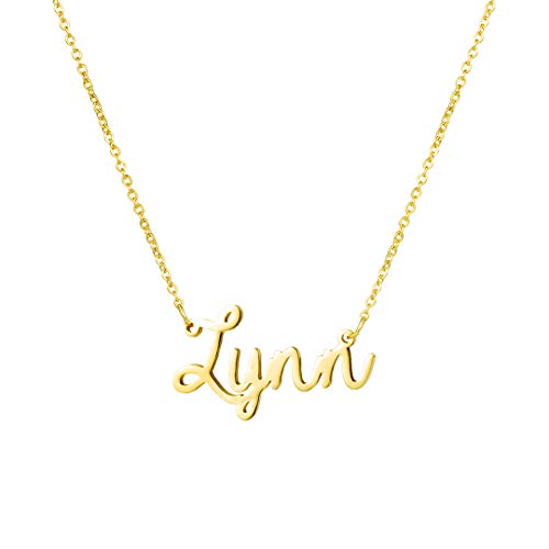 AwegiftPersonalized Name Necklace 18K Gold Plated New Mom Bridesmaid Gift Jewelry for Women