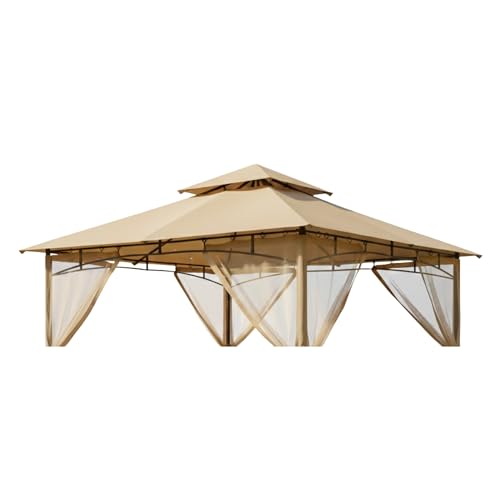 Garden Winds Reinforced RipLock 350 Replacement Canopy Top Cover Compatible with MasterCanopy 8' x 8' Gazebo Models 0909DP-NT - Beige