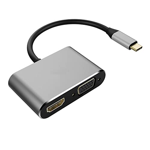 Image of Tobo USB C Hub with Type C 4 in 1 USB Hub, Dual Screen Display, 4K HDMI /HDTV, VGA Adapter and USB 3.0 Charging - TD-273TC