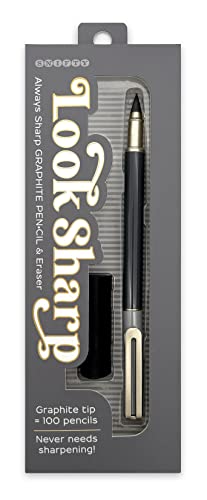 Classy Motivational Graphite Pencils SNIFTY Look Sharp Always Sharp Pen•cil - Compressed graphite tip equals 100 pencils - Gray metal...