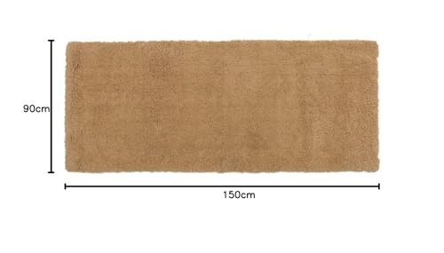 Image of Purav Light 2200 GSM Soft Fluffy Runner Mats (3 x 5 ft, Beige)| Durable & Washable Bedside Runner for Bedroom, Mat for Bathroom, Living Room Floor Home Decoration with Anti Skid Backing