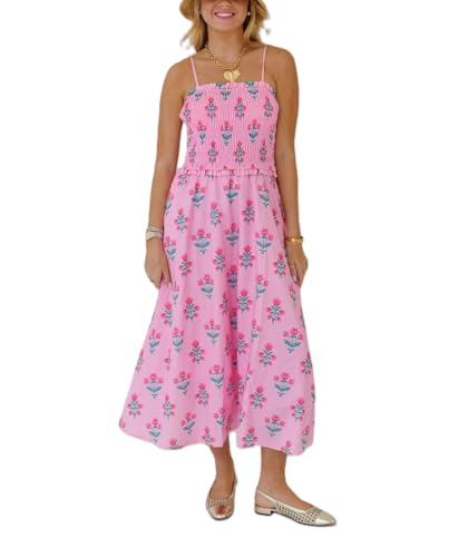 Image of Women Y2k Boho Maxi Dress Tie Shoulder Backless Strappy Tiered Flowy Dress 2024 Summer Floral Beach Sundress