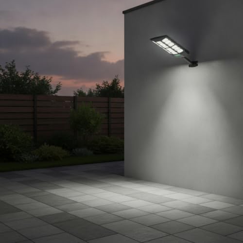 Image of kh Solar Street Light Motion Sensor, 288 LED, 120 W, 6000 K Dusk to Dawn Solar Flood Lights Outdoor Waterproof with Remote Control, LED Solar Lights for Outside Garden Yard, Parking (Pack 1)