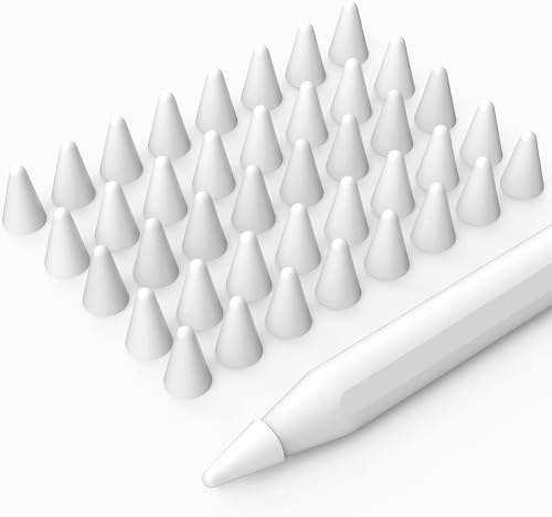 BEAUDOM 40個 Apple Pencil ペン先 シリコンカバー Apple Pencil 第2世代, Apple Pencil第1世代とApple Pencil(USB-C)対応 (40個の白)