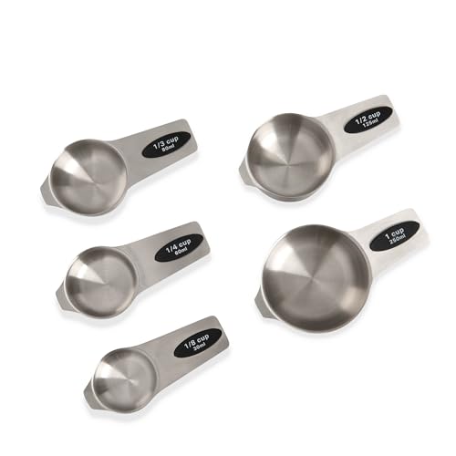 Set de 5 tazas medidoras magnéticas de acero inoxidable miniatura 3