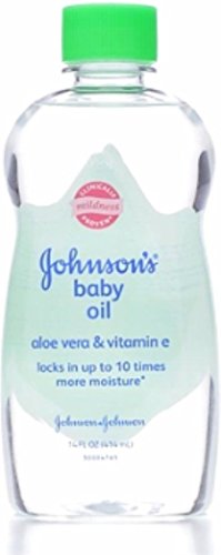 JOHNSON'S Baby Oil, Aloe Vera& Vitamin E 14 oz (Pack of 12)