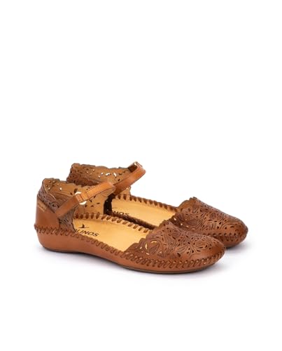 Pikolinos Halboffene Schuhe in Leder P. Vallarta für Frauen Farbe Brandy