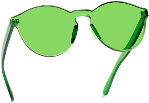 WearMe Pro - Colorful One Piece Transparent Round Super Retro Sunglasses