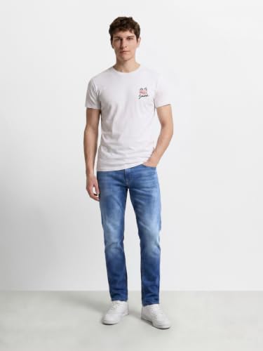 Image of The Indian Garage Co Men Regular Fit Solid Mid-Rise Stretchable Jeans