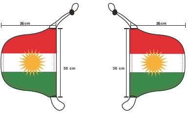 Spiegelflagge/Spiegelfahne KURDISTAN 1 Paar, Auto/PKW Rückspiegel/Autospiegel Fahne/Flagge/Überzug