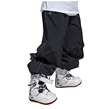 [Foreted] スノーボードパンツメンズ スキーウェア パンツ スノーボードウェア 保温 冬用 スノボ パンツ スキーパンツ スノーウェア 動きやすい 暖かい スキーパンツ 登山パンツ 肌に優しい素材 スノーコンビ スポーツ アウトドアウェア(ブラック,XL)