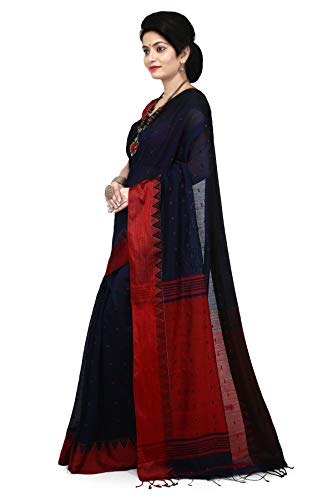 Image of WoodenTant Women's Cotton Silk Saree with Blouse Piece