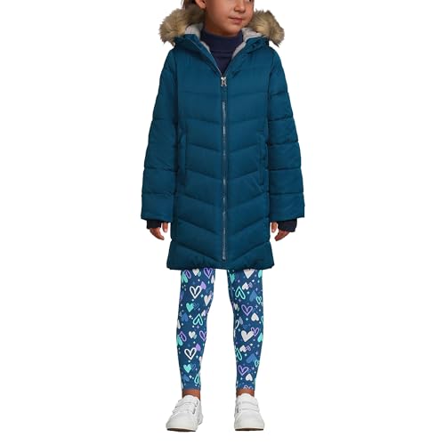 Lands' End Girls Winter Fleece Lined Down Alternative ThermoPlume Coat