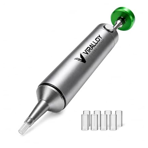 VIRALLOY Solder Sucker No Clog Desoldering Pump Perfect Desoldering Tool for Solder Remover with Strong Vacuum Suction, Heat Resistant Taper Nozzle for Smooth Solder Inrush & Pre-cut Silicone Tubes