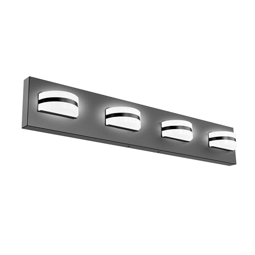 Image of Rotatable LED Bathroom Vanity Light 4-Light 27 inch Black Dimmable ETL