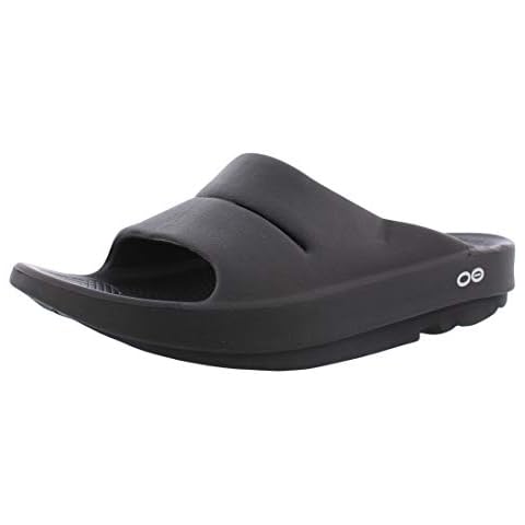 OOFOS Men's Ooahh Slide Athletic Sandals, Black, M9/W10 (43 EU) Cover